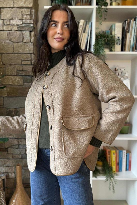 Wilbur Boucle Jacket Camel -/6=